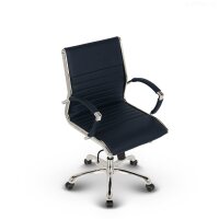 Montreal Design Bürostuhl Leder Dunkelblau SH 46-54cm Lieferung zerlegt