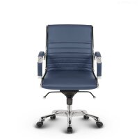 Montreal Design Bürostuhl Leder Blau SH 46-54cm Lieferung zerlegt