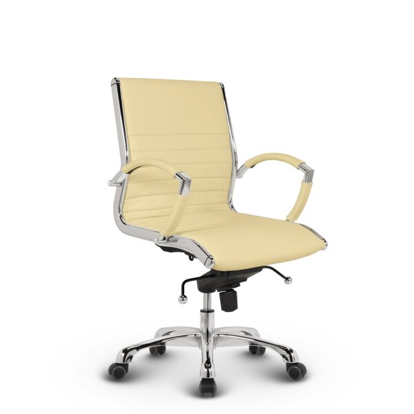 Montreal Design Bürostuhl Leder Beige SH 46-54cm Lieferung zerlegt