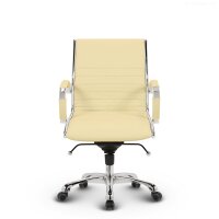 Montreal Design Bürostuhl Leder Beige SH 46-54cm Lieferung zerlegt