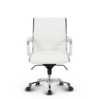 Montreal Design Bürostuhl Leder Weiss SH 46-54cm Lieferung zerlegt