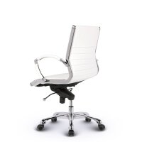 Montreal Design Bürostuhl Leder Weiss SH 46-54cm Lieferung zerlegt