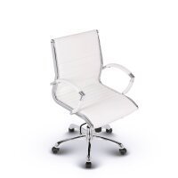 Montreal Design Bürostuhl Leder Weiss SH 46-54cm Lieferung zerlegt