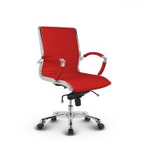 Montreal Design Bürostuhl Leder Rot SH 46-54cm Lieferung zerlegt