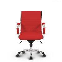 Montreal Design Bürostuhl Leder Rot SH 46-54cm Lieferung zerlegt