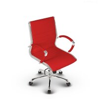 Montreal Design Bürostuhl Leder Rot SH 46-54cm Lieferung zerlegt