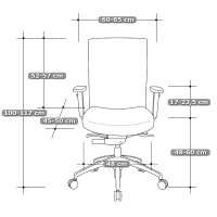 Terox Profi Bürostuhl Leder Schwarz SH 48-60cm Lieferung zerlegt