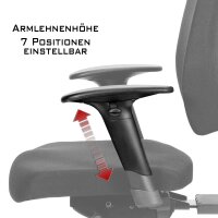 V1404 Profi+ Chefsessel Stoff Schwarz SH 44-57cm Lieferung zerlegt