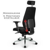 V1404 Profi+ Chefsessel Stoff Schwarz SH 44-57cm Lieferung zerlegt