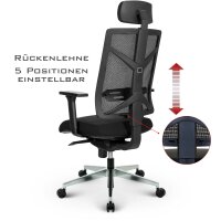 V1801 Profi+ Chefsessel Stoff Schwarz SH 47-59cm Lieferung zerlegt