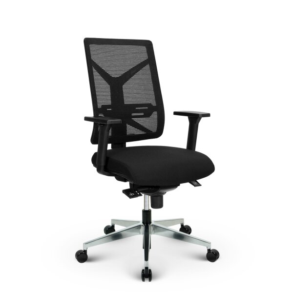 V1801 Profi+ Bürostuhl Stoff/Mesh Schwarz SH 47-59cm Lieferung zerlegt