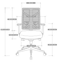 V1801 Profi+ Bürostuhl Stoff/Mesh Schwarz SH 47-59cm Lieferung zerlegt