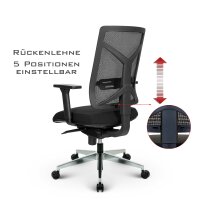 V1801 Profi+ Bürostuhl Stoff/Mesh Schwarz SH 47-59cm Lieferung zerlegt