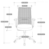 Tanda Profi Bürostuhl Stoff/Mesh Schwarz SH 43-55cm Lieferung zerlegt